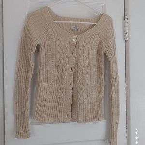 Oatmeal cabled wool cardigan